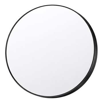 Miroir mural CHICAGO Ø 40 cm noir