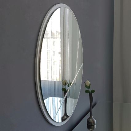 Miroir mural d. 60 cm argenté