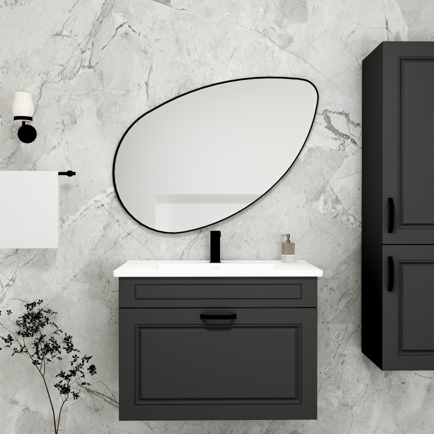 Miroir mural LUCAS 101,5x59,8 cm noir