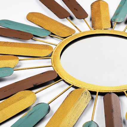 Miroir mural SOLEIL d. 75 cm jaune