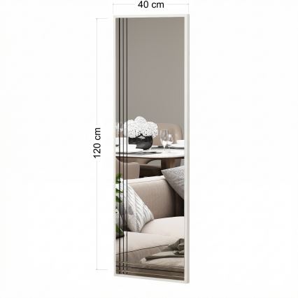 Miroir mural TRIO 120 x 40 cm chromé brillant