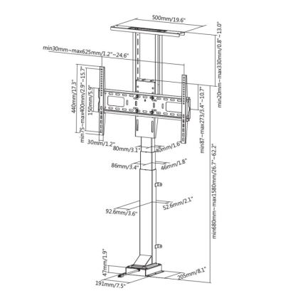MK FLORIA MKF-19DM648 - Support de sol pour TV 37-65" noir + Télécommande