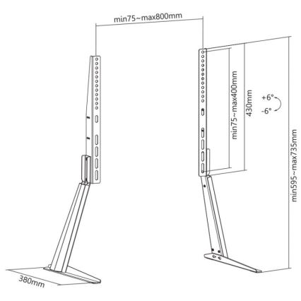 MK FLORIA MKF-21ST841 - Kantelbare tv-standaard 32-70“ zwart
