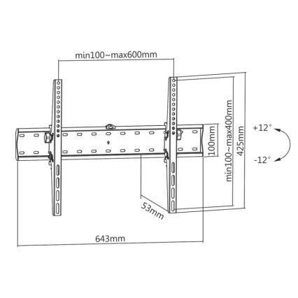MK FLORIA MKF-23DN640 - Opvouwbare tv-wandhouder 80 zwart