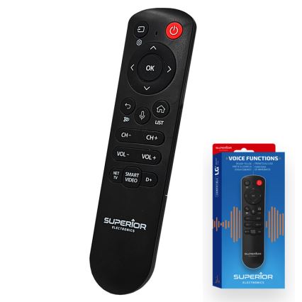 MK FLORIA Superior RC UNI TV LG VOICE - Télécommande de remplacement pour téléviseur LG — 2 piles AAA