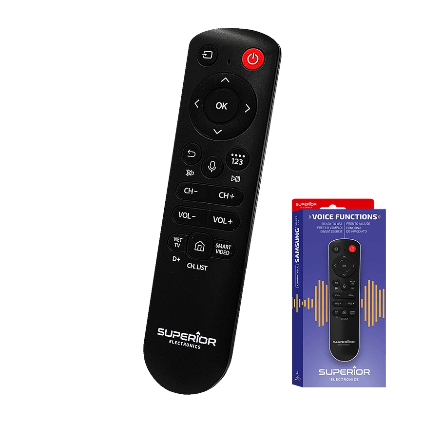 MK FLORIA Superior Samsung Voice - Télécommande de remplacement pour téléviseur Samsung, alimentée par 2 piles AAA