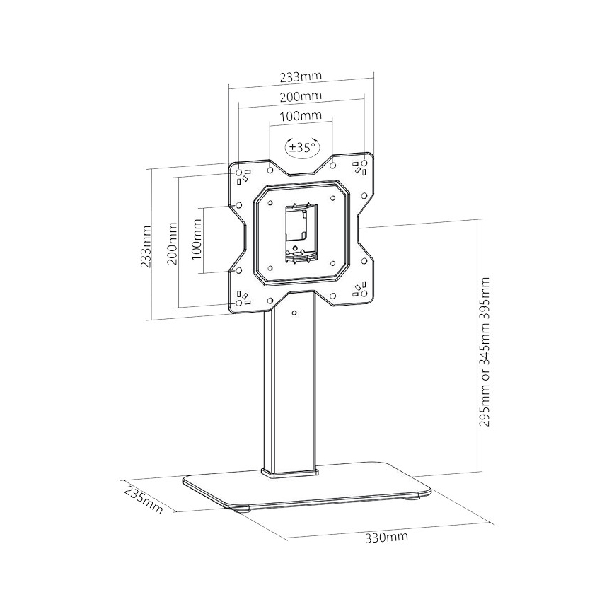 MK FLORIA Superior SUPSTV019 - Support sur pied pour TV 23-43 noir