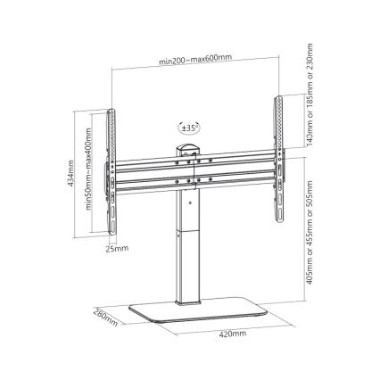 MK FLORIA Superior SUPSTV020 - Vloerstandaard voor TV 37-70 zwart