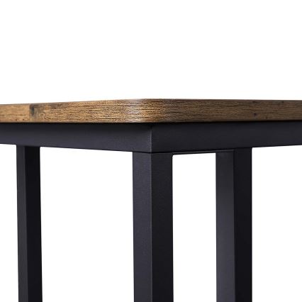 Mobiele bijzettafel ELDUR bruin/zwart