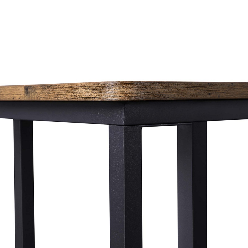 Mobiele bijzettafel ELDUR bruin/zwart