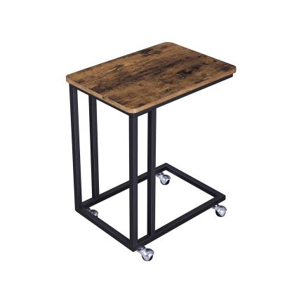 Mobiele bijzettafel ELDUR bruin/zwart