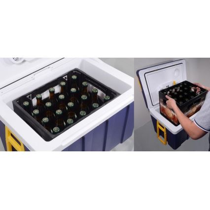 Mobiele koelbox op wielen 60W/230/12V 50 l blauw/geel