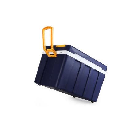 Mobiele koelbox op wielen 60W/230/12V 50 l blauw/geel