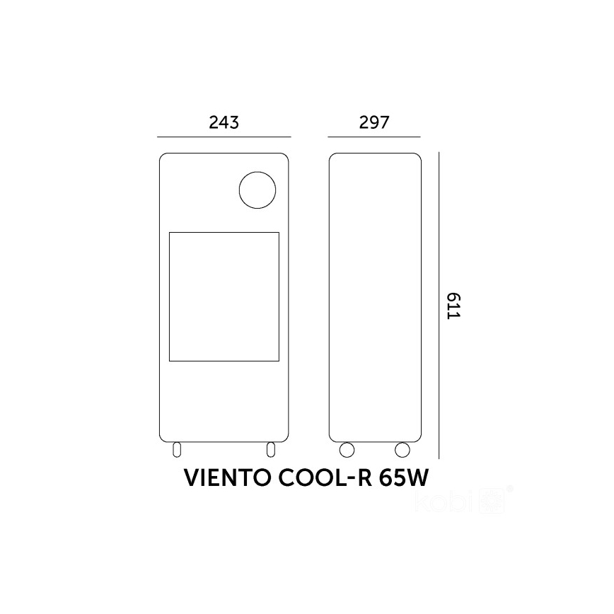 Mobiele luchtkoeler VIENTO COOL-R 65W/230V zwart + afstandsbediening