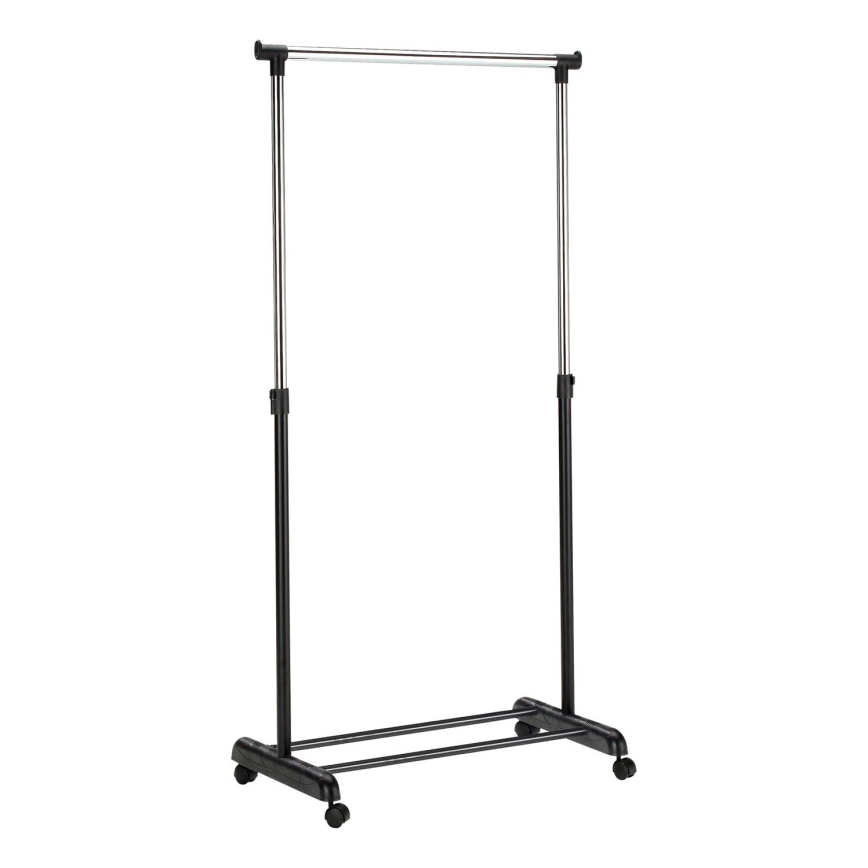 Mobiele metalen hanger 170x88 cm zwart/glanzend chroom