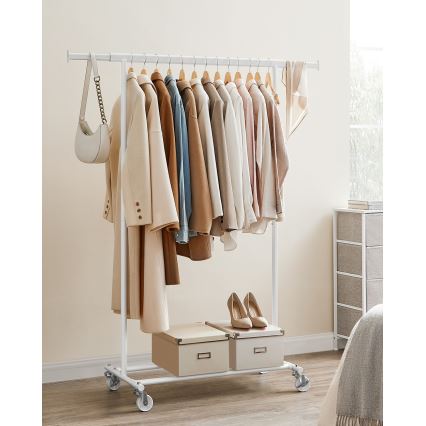 Mobiele staande kapstok LINEA wit