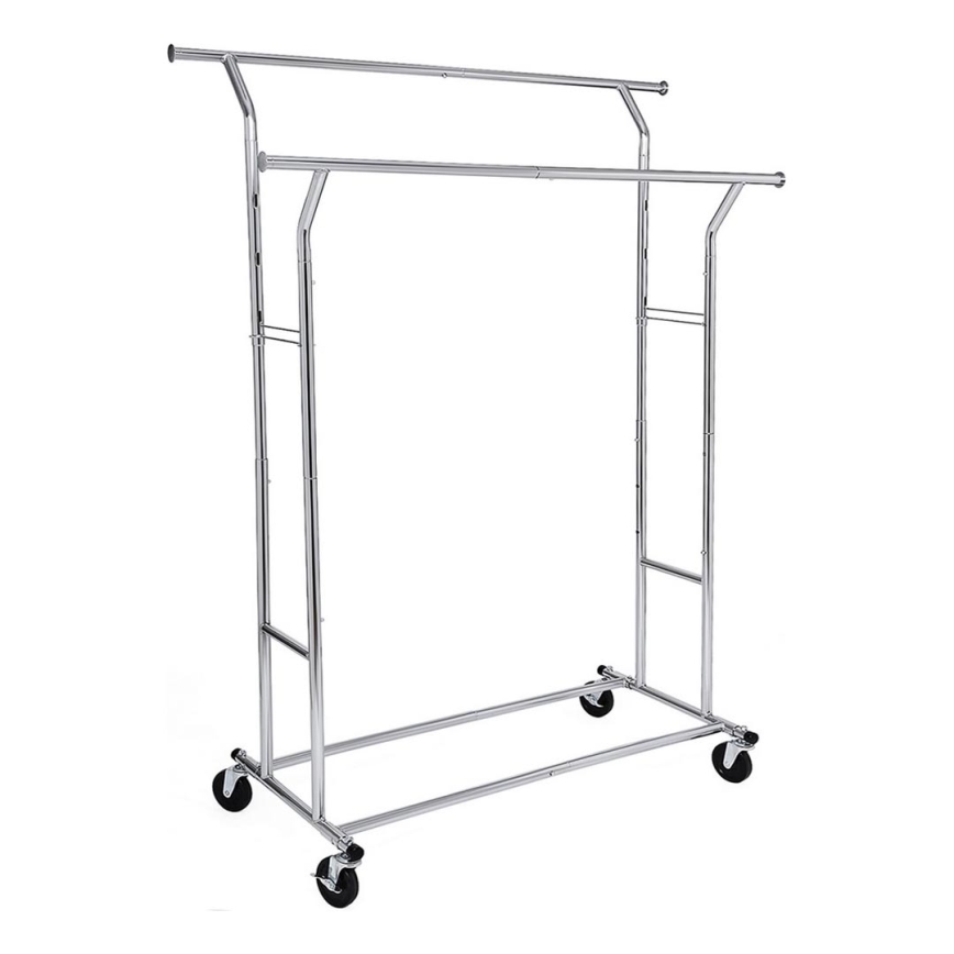 Mobiele staande kapstok LINEA, zilver