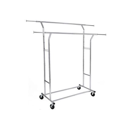 Mobiele staande kapstok LINEA, zilver