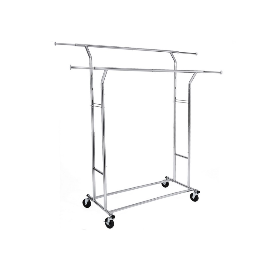 Mobiele staande kapstok LINEA, zilver