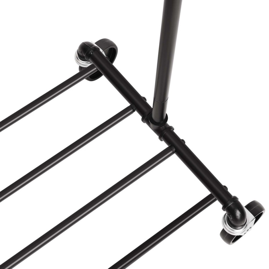 Mobiele staande kapstok LINEA zwart