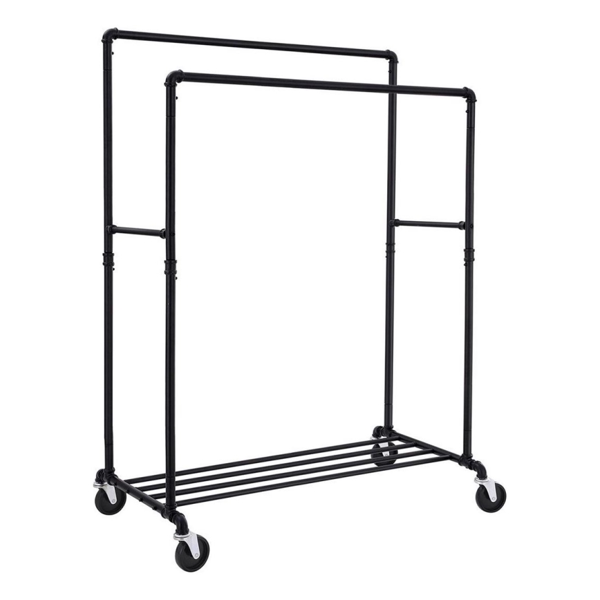 Mobiele staande kapstok LINEA zwart