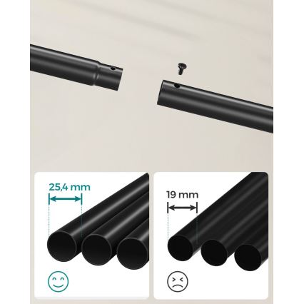 Mobiele staande kapstok LINEA zwart