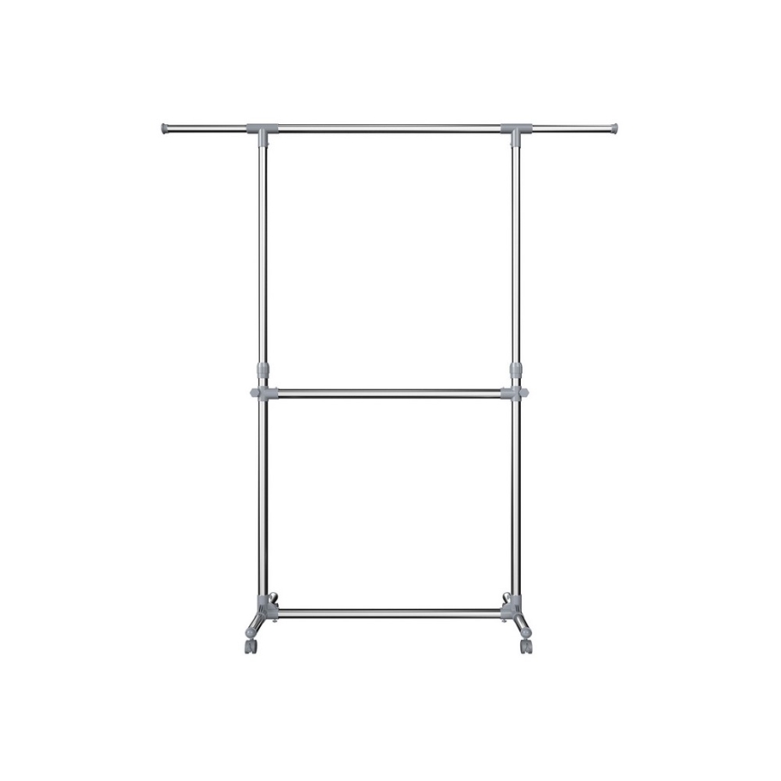 Mobiele vrijstaande kapstok LINEA, zilver