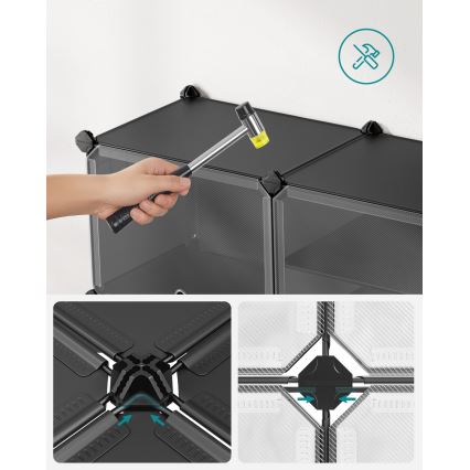 Modulair rek met vakken BOXIFY zwart