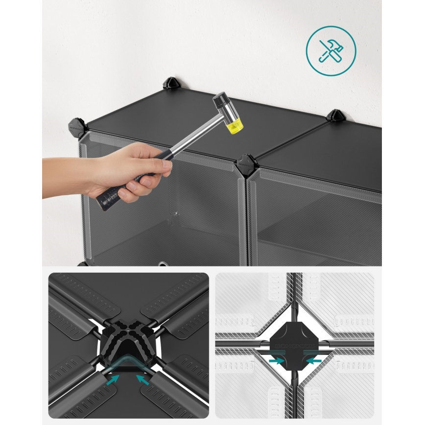 Modulair rek met vakken BOXIFY zwart