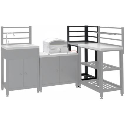 Module d'angle extérieur 47x47x123 cm noir/inox