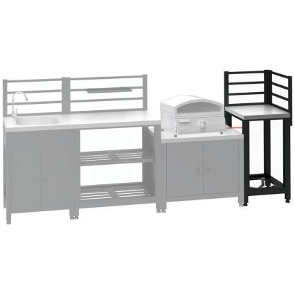 Module d'angle extérieur 47x47x123 cm noir/inox