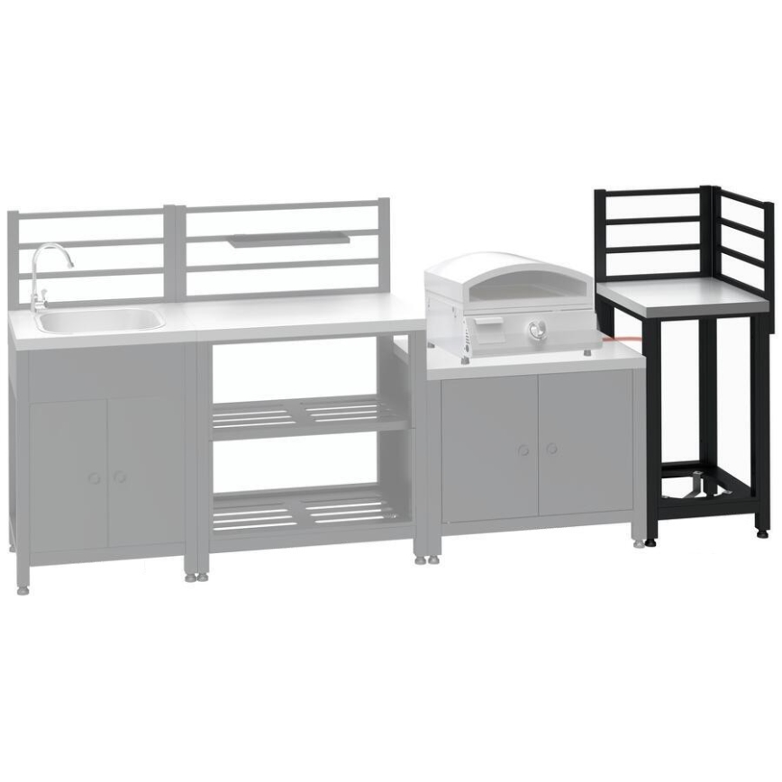 Module d'angle extérieur 47x47x123 cm noir/inox