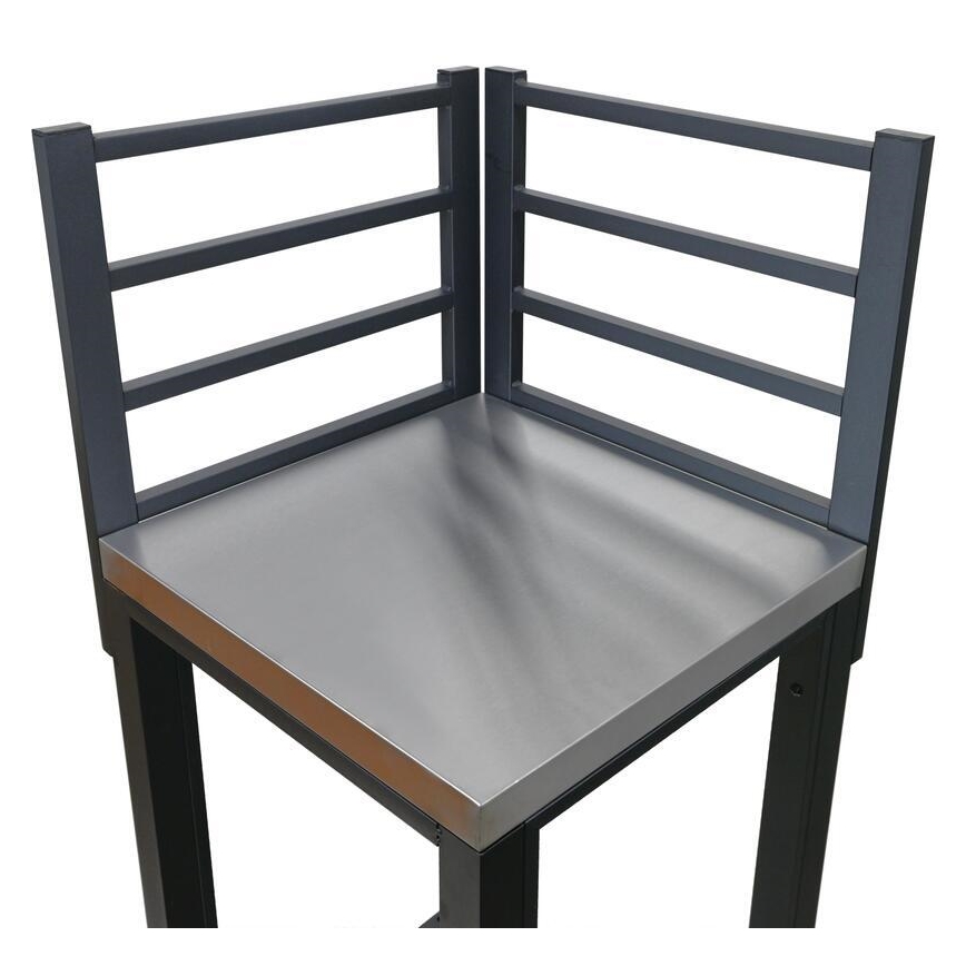 Module d'angle extérieur 47x47x123 cm noir/inox