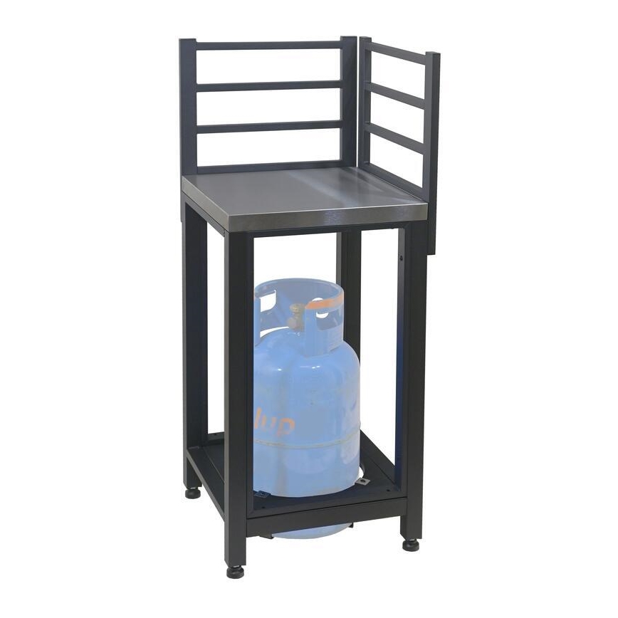 Module d'angle extérieur 47x47x123 cm noir/inox