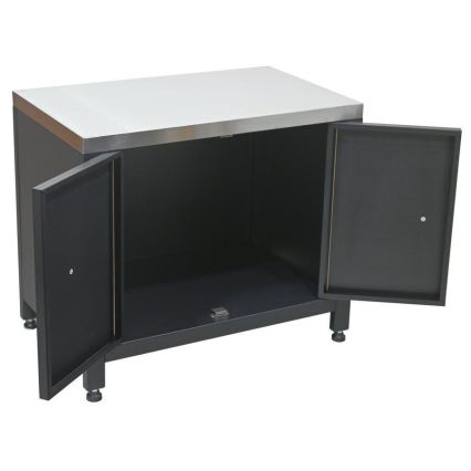 Module extérieur : meuble sous-barbecue 80 x 47 x 69 cm, noir/inox