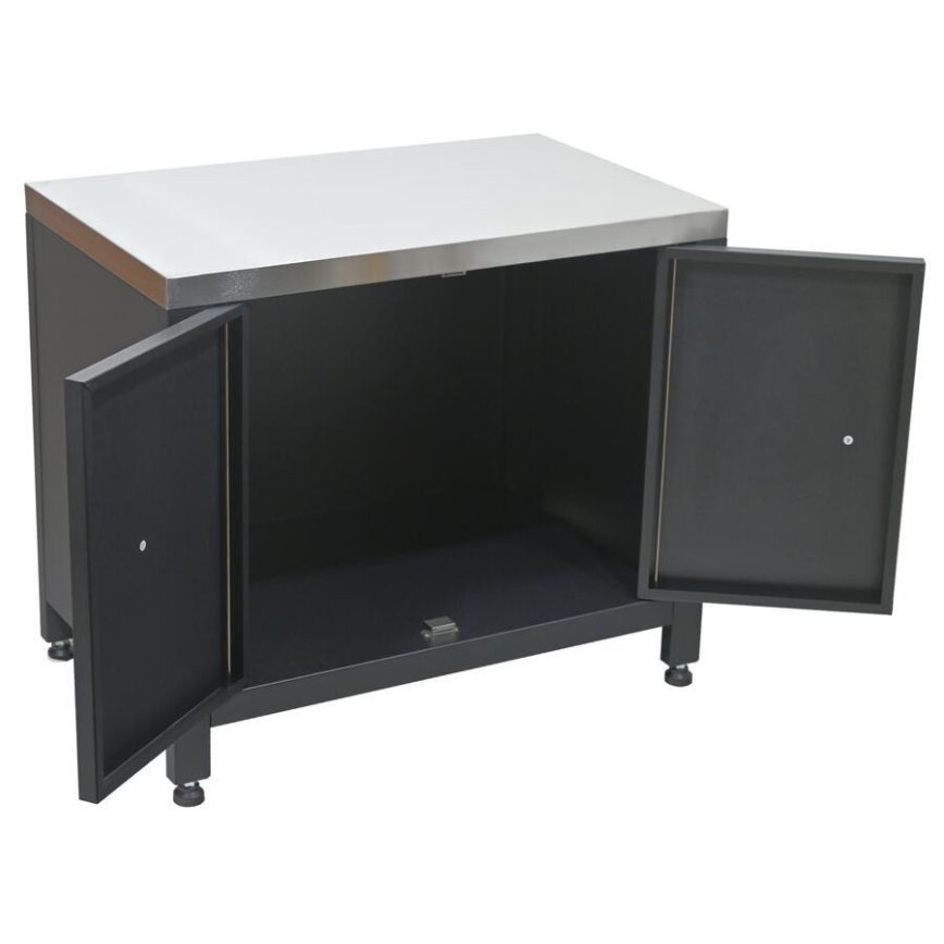 Module extérieur : meuble sous-barbecue 80 x 47 x 69 cm, noir/inox