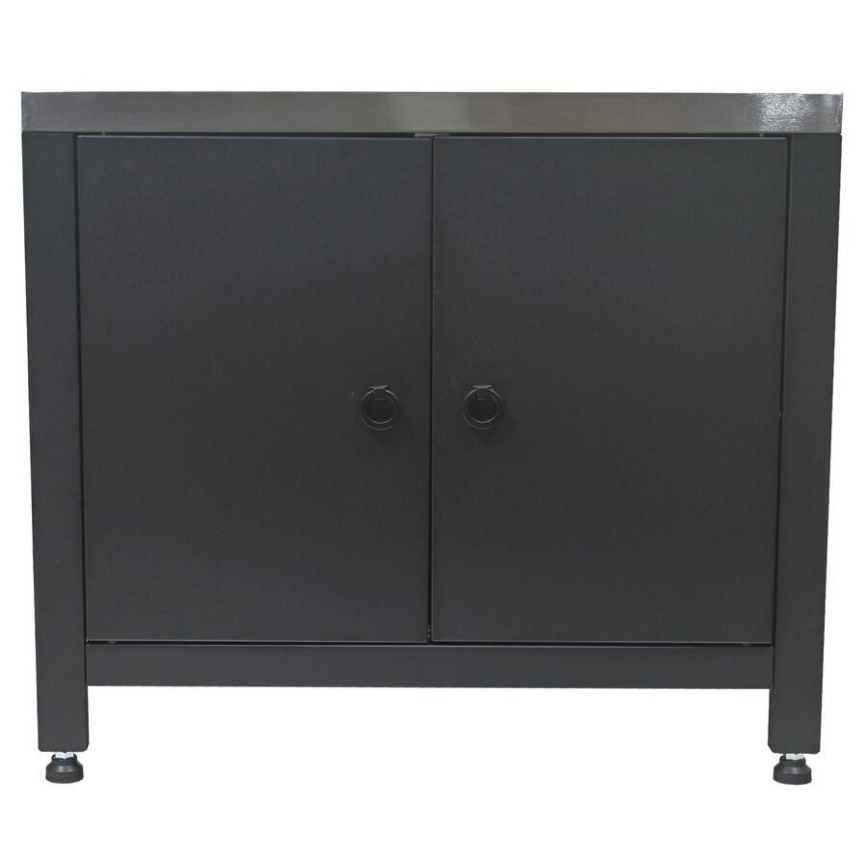 Module extérieur : meuble sous-barbecue 80 x 47 x 69 cm, noir/inox