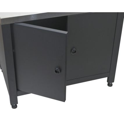 Module extérieur : meuble sous-barbecue 80 x 47 x 69 cm, noir/inox