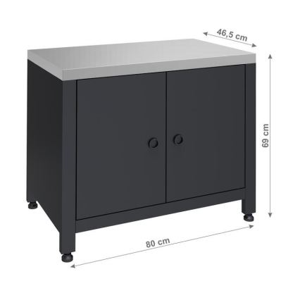Module extérieur : meuble sous-barbecue 80 x 47 x 69 cm, noir/inox