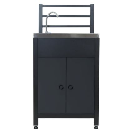 Module extérieur – table avec évier, 60 x 47 x 123 cm, noir/inox