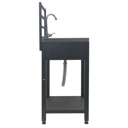 Module extérieur – table avec évier, 60 x 47 x 123 cm, noir/inox