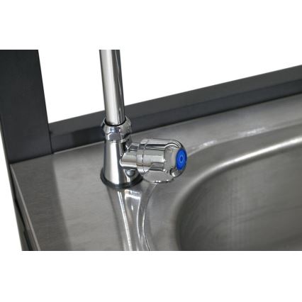 Module extérieur – table avec évier, 60 x 47 x 123 cm, noir/inox