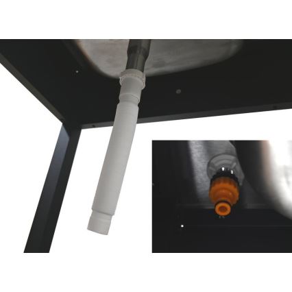 Module extérieur – table avec évier, 60 x 47 x 123 cm, noir/inox