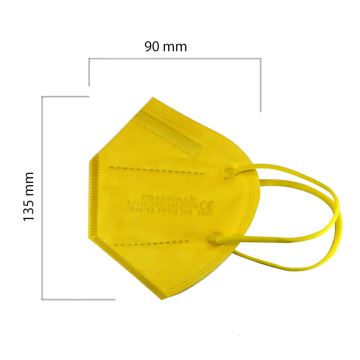 Mondkapje in Kindermaat FFP2 ROSIMASK MR-12 NR geel 50stuks