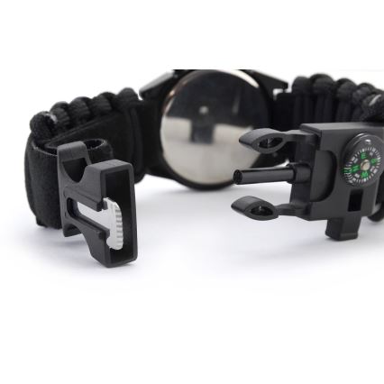 Montre multifonction avec boussole et thermomètre noire