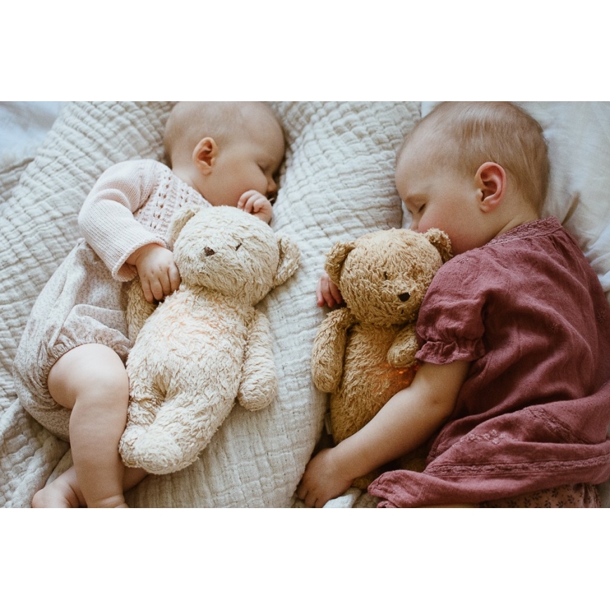 Moonie - Doudou avec mélodie et lumière ourson 2.0 organic cuivre