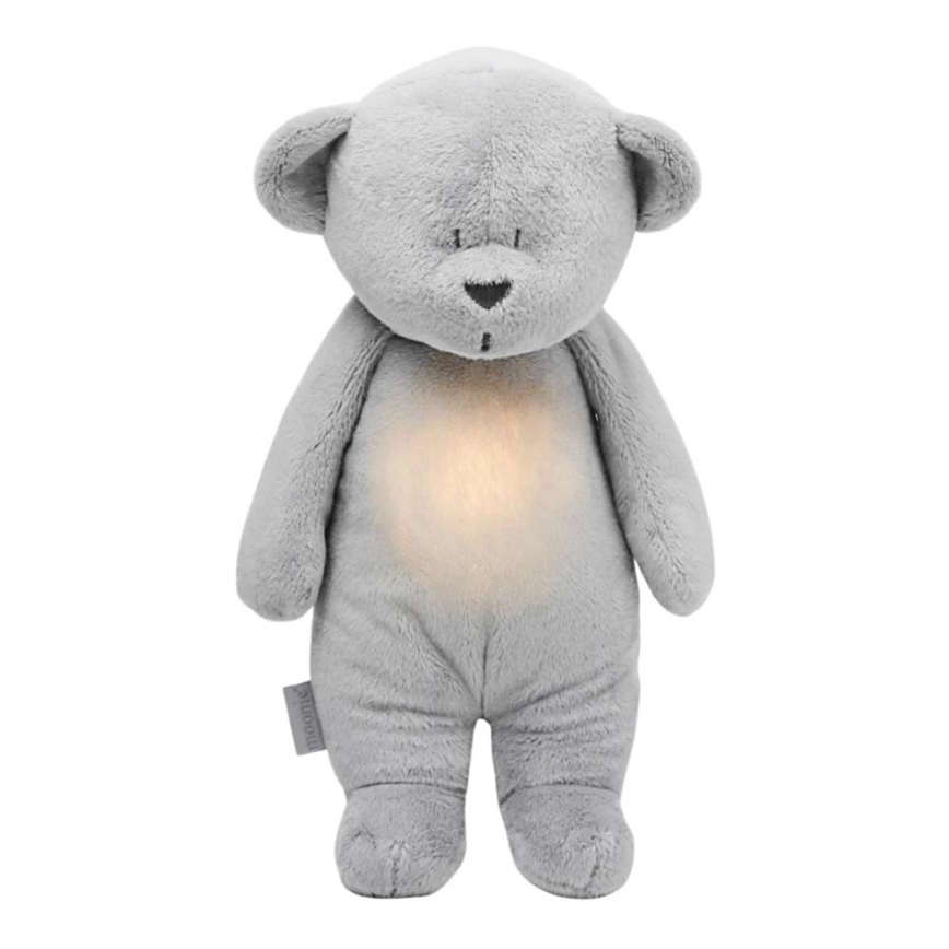 Moonie - Knuffelbeer met melodie en lampje zilver