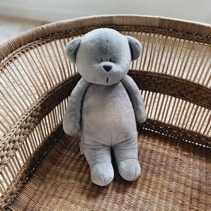 Moonie - Knuffelbeer met melodie en lampje zilver