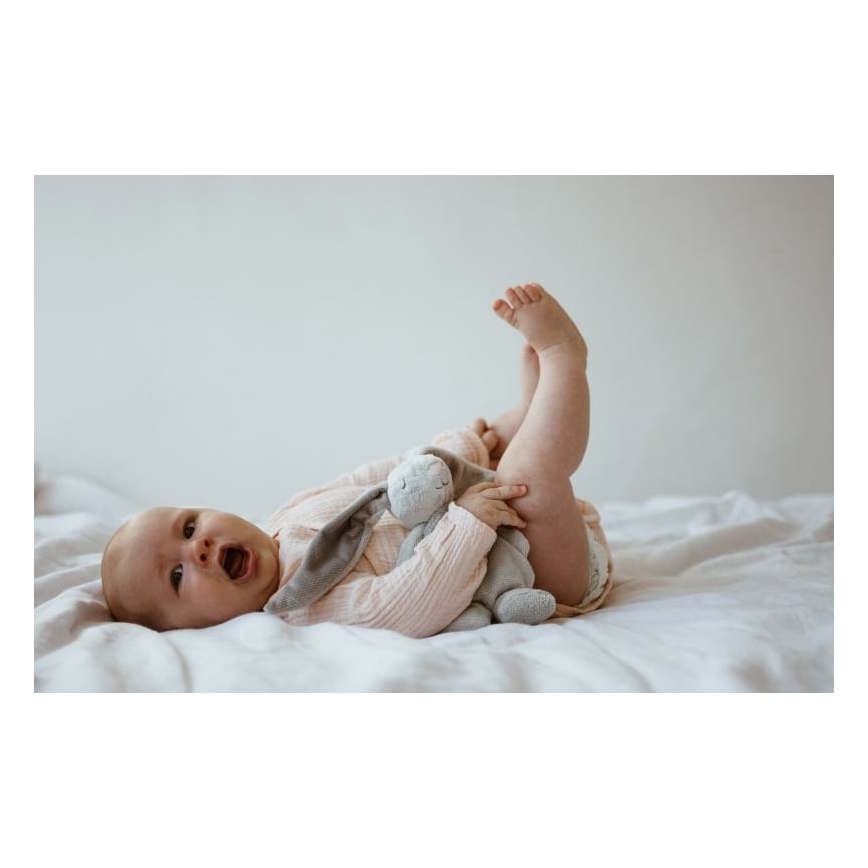 Moonie - Knuffelkonijn met melodie en lampje zilver