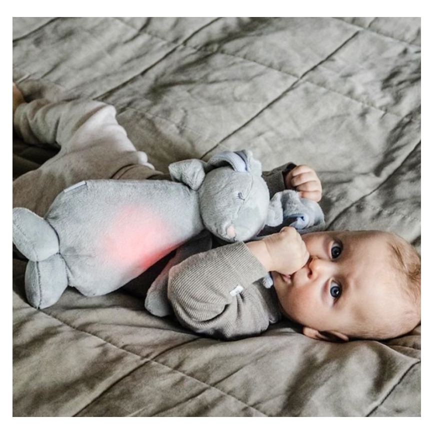 Moonie - Knuffelkonijn met melodie en lampje zilver